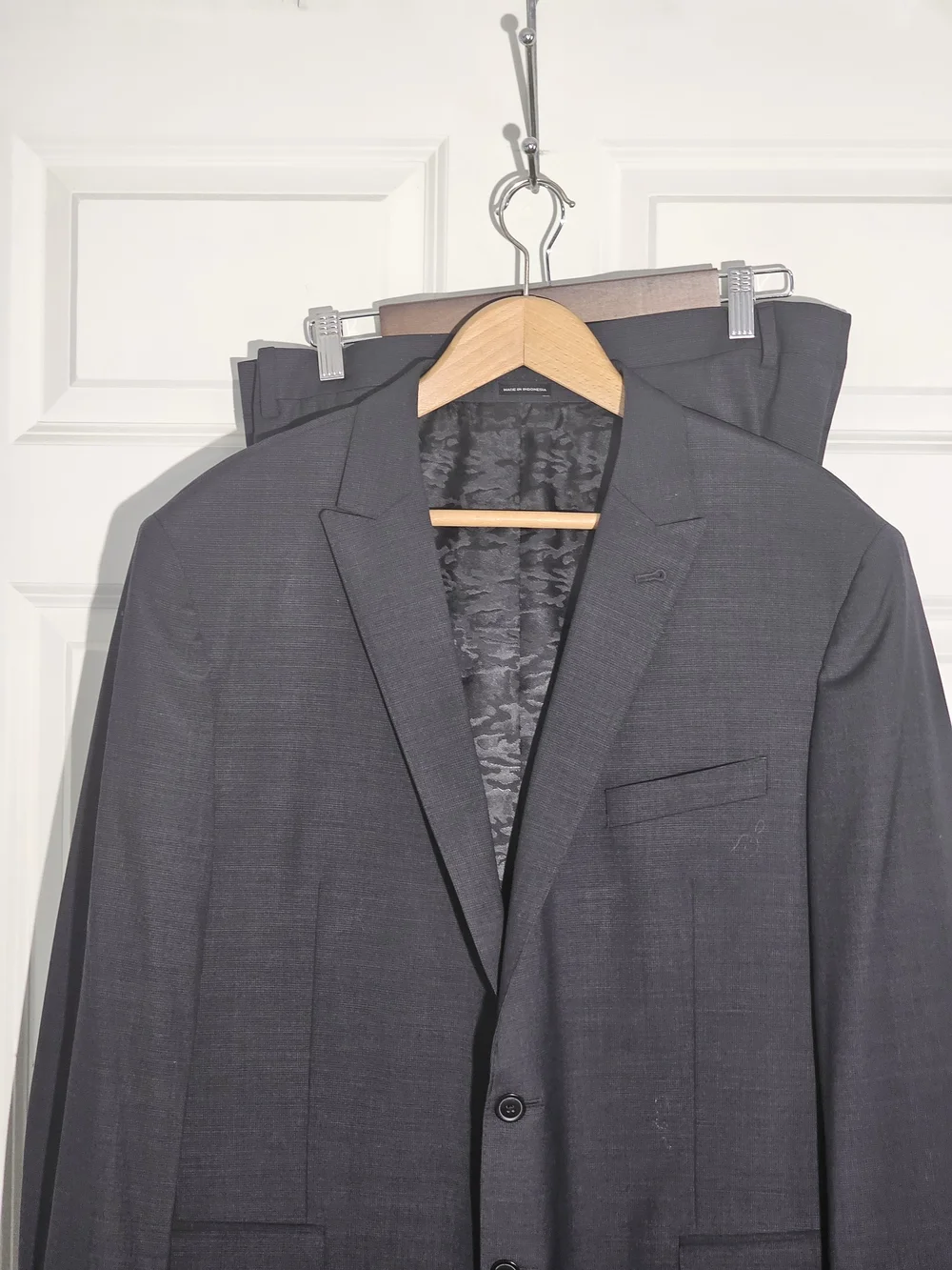 Joseph Abboud Suit Men 46L Gray 2B Super 120 Wool Career JOE 40X30 Pants Luxury